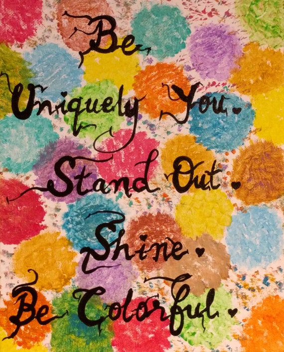 Items similar to Quote painting Acrylic on canvas Wall decor Colorful wall art Sayings Colors of