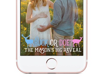 Custom Snapchat Geofilter, Gender Reveal Snapchat Filter, Buck or Doe Filter