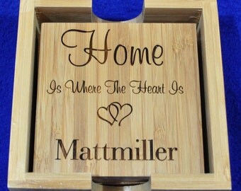 Bridal Shower Gift ~ Wedding Gift ~ Gift For Couple ~ Coasters ~ Engraved Coasters ~ Great Wedding Gift ~ Anniversary Gift ~ Realtor Gifts ~