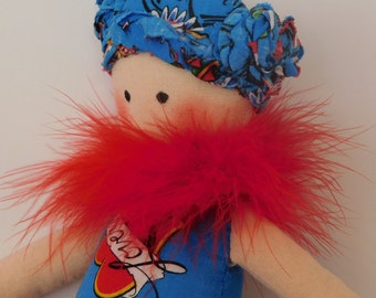 Cloth doll, Rag Doll, Fabric Doll, Small Doll, Cute Doll, Tattooed Doll, Doll with Attitude