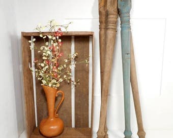Reclaimed Antique Table Legs, Vintage Farmhouse Table Legs, Salvaged Wooden Legs, Set of 4