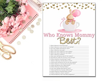 Who Knows Mommy Best Spiel – 20 Karten Für Die Babyparty, Little Cutie Design