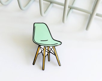 Eames Chair Enamel Pin | Mid Century Modern | Lapel Pin | Cute Hat Pin | Charles & Ray Eames| Furniture Design| Chair Pin| Eiffel Chair|DSW