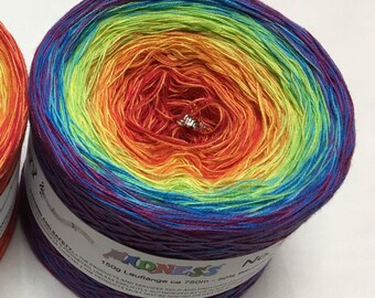 Rainbow Yarn - Wolltraum Madness 4 Collection - Gradient Yarn - Lace Weight Yarn - Unique Yarn - Cotton Yarn - Acrylic Yarn - Crazy Yarn