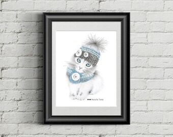 Cat illustration with Kit Rustik by Akroche Tatuk. By Katrinn illustration