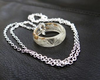 Dandelion ring Dandelion necklace sterling silver chain dandelion wish necklace dandelion seed necklace Resin ring terrarium ring wish ring