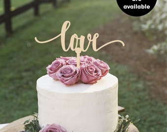 Love Cake Topper, Gold Cake Topper, Silver Cake Topper, Wedding Cake Toppers, CT-10