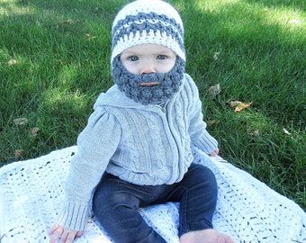 Custom Beard Crochet Hat, Bobble beard hat, Baby beard hat, Infant beard hat