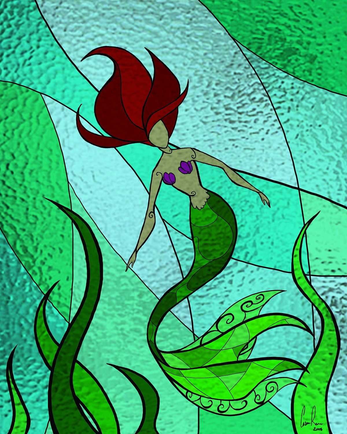 mermaid-stained-glass-print