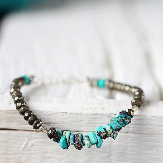 Raw Turquoise Bracelet - December Birthstone Gift For Her