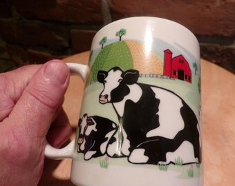 Vintage Hillside cow coffee cup, Rosen cow coffee cup, cow coffee cup, farmhouse kitchen, farmhouse décor, E. Rosen Cows