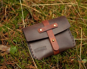 Leather wallet Simple leather wallet Card holder Free shipping
