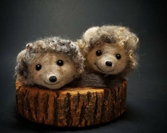 Needle Felted Hedgehog Soft Sculpture Handmade Gift Home Decor Artist Bear Art Doll Plushie Feltie