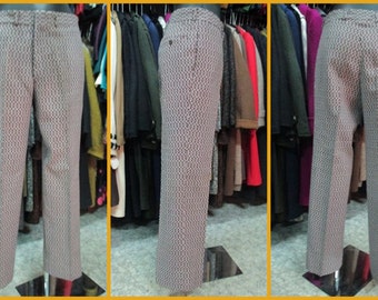 Pantaloni anni 60 in tessuto di lana operato.A sigaretta.Nuovi.Tg.46/Gorgeous 60s worked woollen pants/Cigarette style/Deadstock/Size 30-31