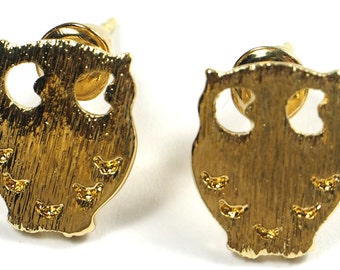 Gold Plated Owl Earrings
