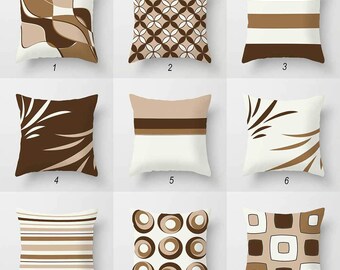 Neutral Throw Pillows, Beige, Brown Pillow Covers, Off White Pillows, Geometric Toss Pillows, Mix and Match, Sofa Pillows Decorative Pillows