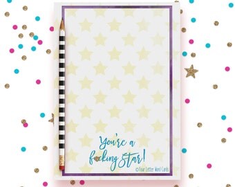 Mature, Star Stationery, Star Notepad, Star To Do List, Inspirational Notepad, Business Stationery, Colorful Notepad, Colorful Stationery