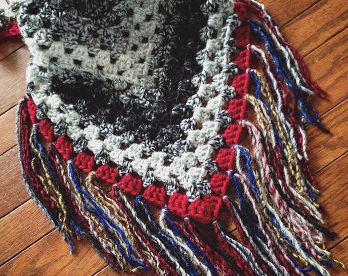 Crochet Pattern for Triangle scarf, Triangle wrap, Triangle Shawl, Oversized Crochet Scarf, Bandana Scarf pattern, Easy Scarf Pattern