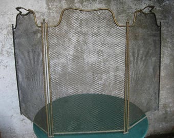 Antique French fireplace screen, fireguard, spark screen.