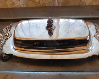 Wallace Baroque Silver Plate Butter Dish #206