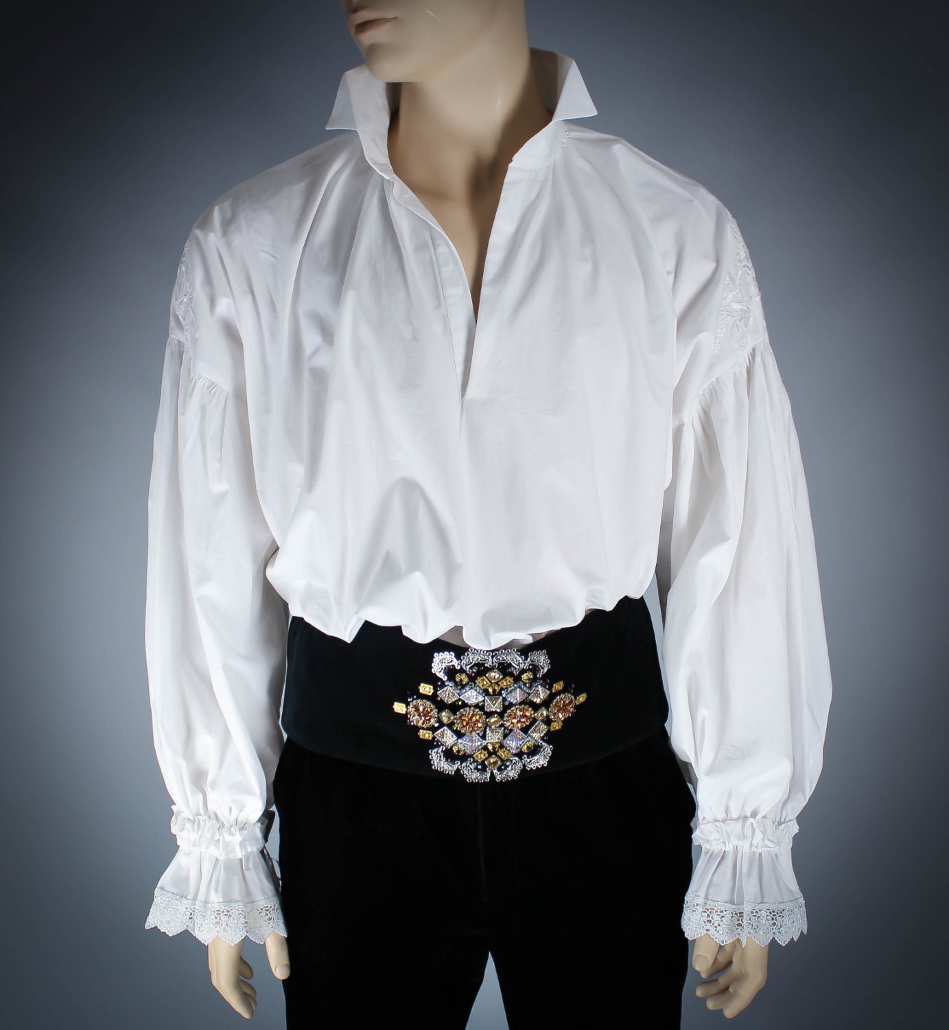 18th Century Men's Shirt Men's White ShirtWhite