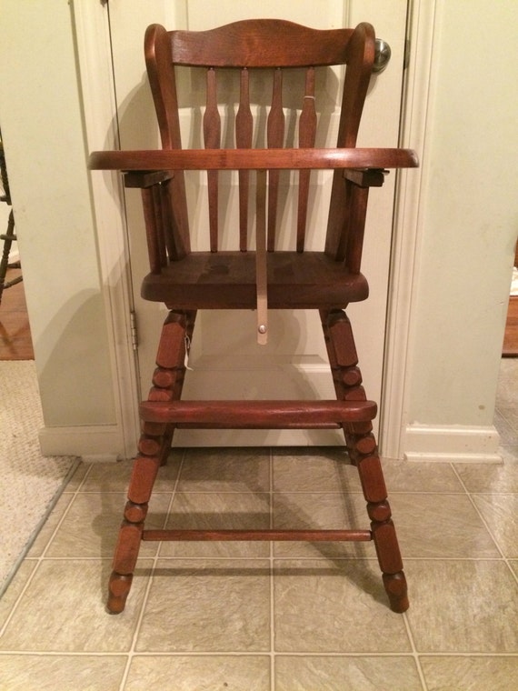 Vintage Wooden High Chair Jenny Lind Antique High Chair