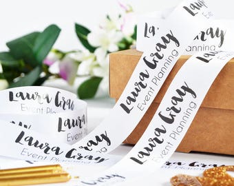 Business Branded 25mm Personalised Printed Ribbon - Business Gift Wrap - Promotional Materials - Logo Printed Ribbon - Business Packaging