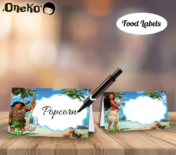 SALE Moana Food Labels DIY Printable / Moana Food Tents