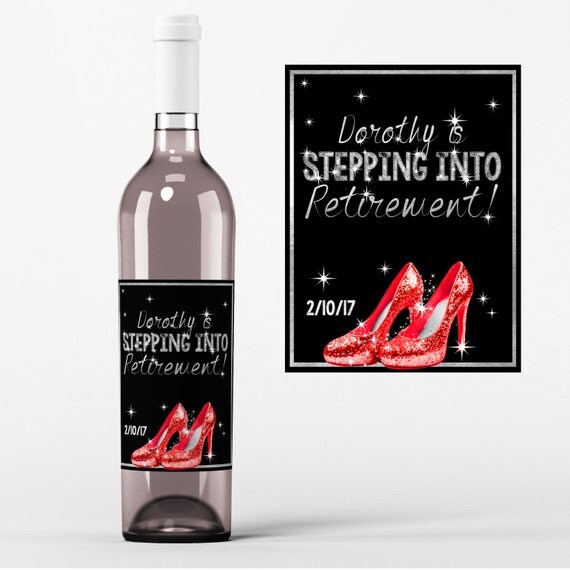 retirement wine labels retirement labels high heels