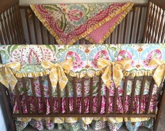 Kumari garden bumper less baby bedding set, kumari garden rail cover baby bedding set.