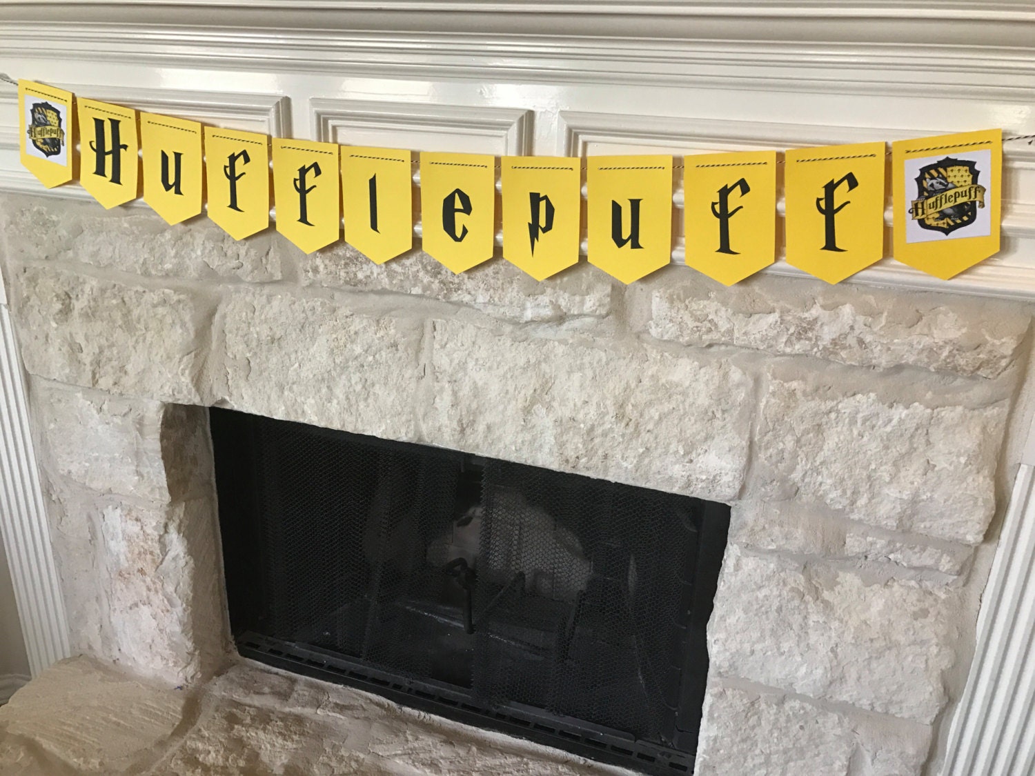 Hufflepuff inspired banner Harry Potter birthday party Harry