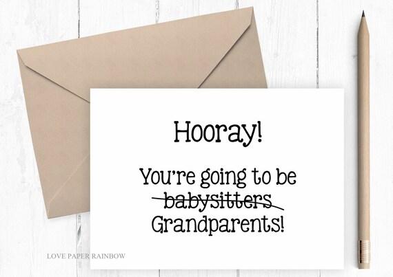 hooray you're going to be grandparents funny grandparents