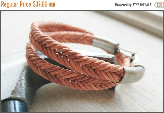 Free Shipping - Men Leather Bracelet, Braided Bracelet, Brown Braid Bracelet, Mens Leather Jewelry, Mens Brown Bracelet, Mens Statement Jewe