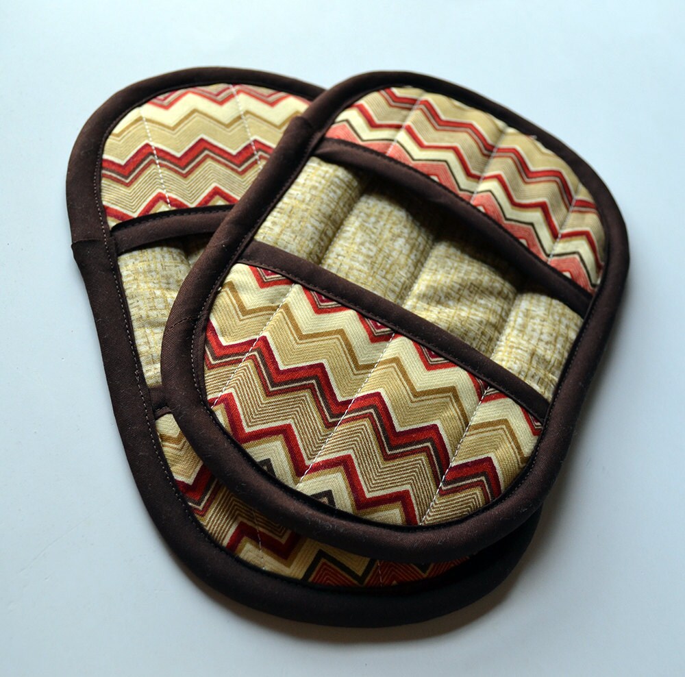Brown Chevron Pot Holder Pot Holder Brown Hot Pad Brown