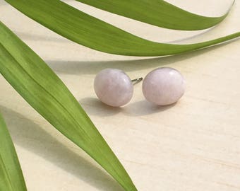 Vintage Rose Quartz,Stud Earrings 12mm,Genuine Gemstone Earrings,Hypoallergenic Stud,Stainless Steel Posts,Quartz Rose Girl,Gift Stud Woman