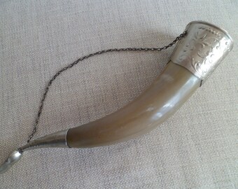 Beautiful Soviet vintage drinking horn. Made in the USSR 1960s.