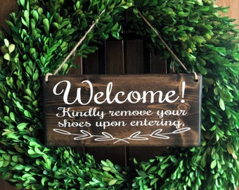 Remove Shoes Sign | No shoes sign | No Shoes Door Signs | 7x8 | Welcome Sign| | Please Remove Shoes Sign | Welcome door sign | Door sign