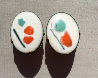 abstract clip on earrings. don't just go to the gallery. BE the gallery.