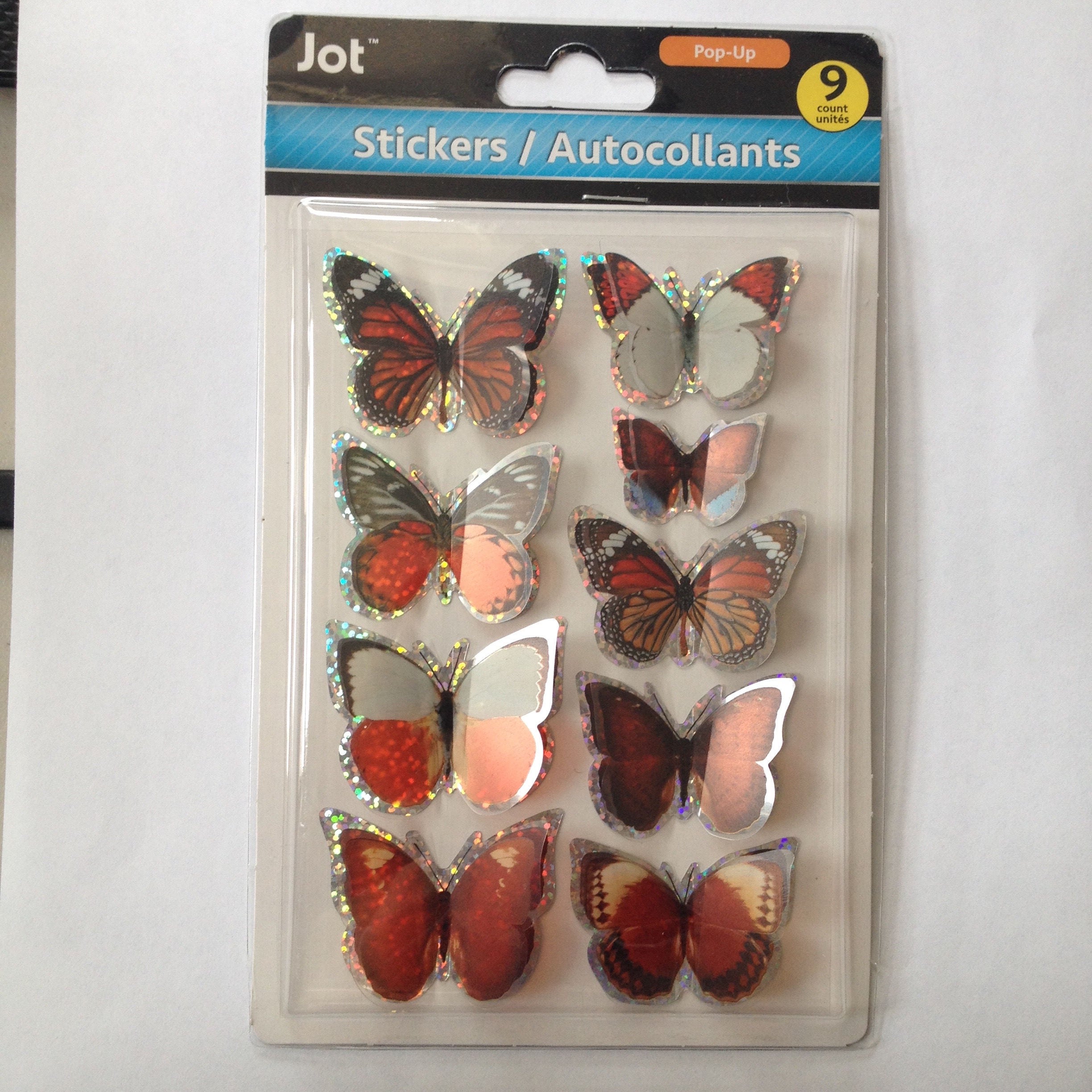 3D scrapbooking stickers. 3D decorative stickers. Butterfly stickers ...