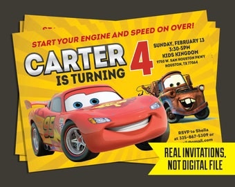 Cars Invitation - Cars Birthday Invitation - Lightning McQueen Invitation - Lightning McQueen Birthday Invitation