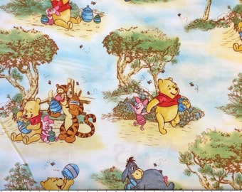 Disney Winnie the Pooh and Friends Nursery Scenic Cotton Print Fabric per fat quarter per metre FQ
