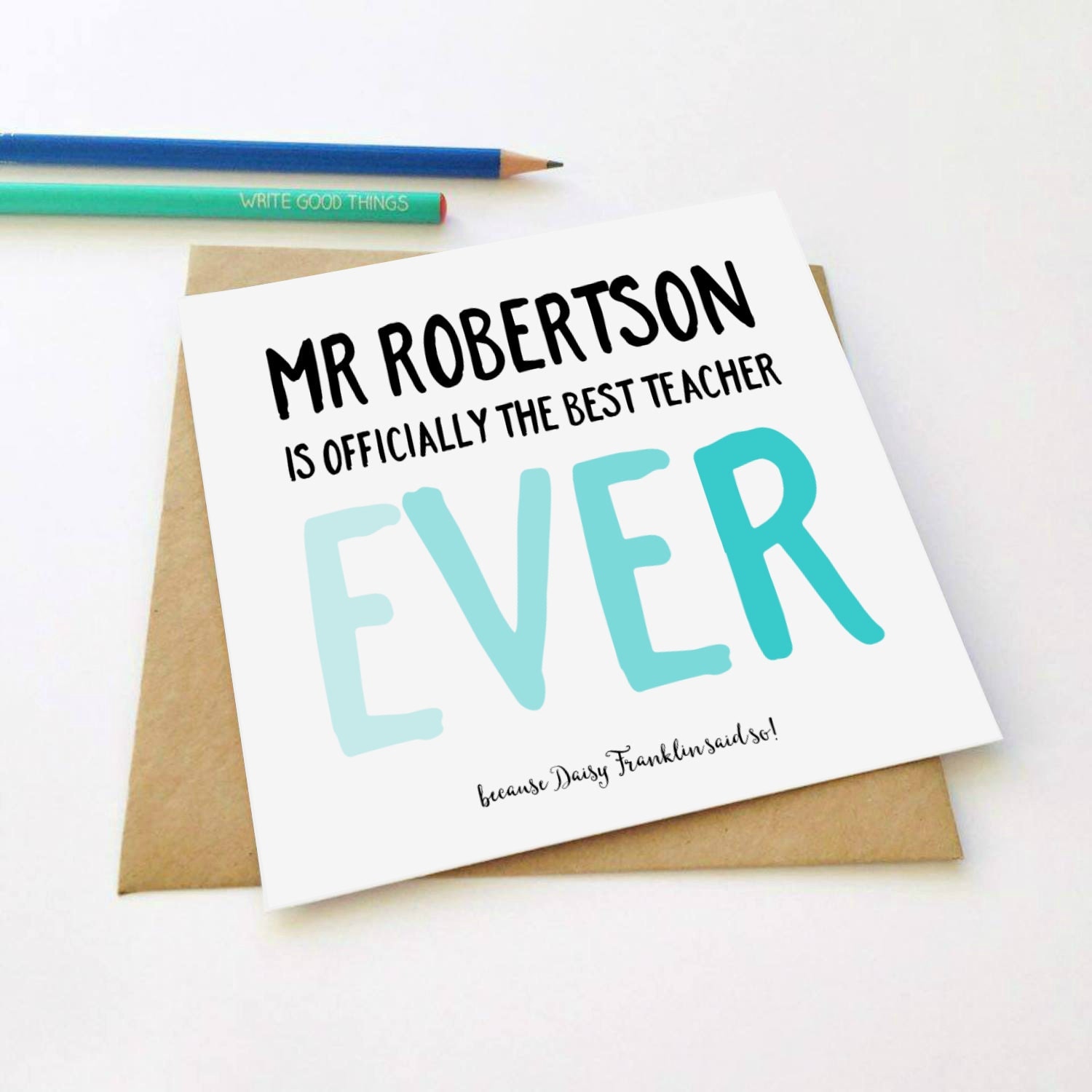 Personalised Teacher Card Personalized Teacher Card Best