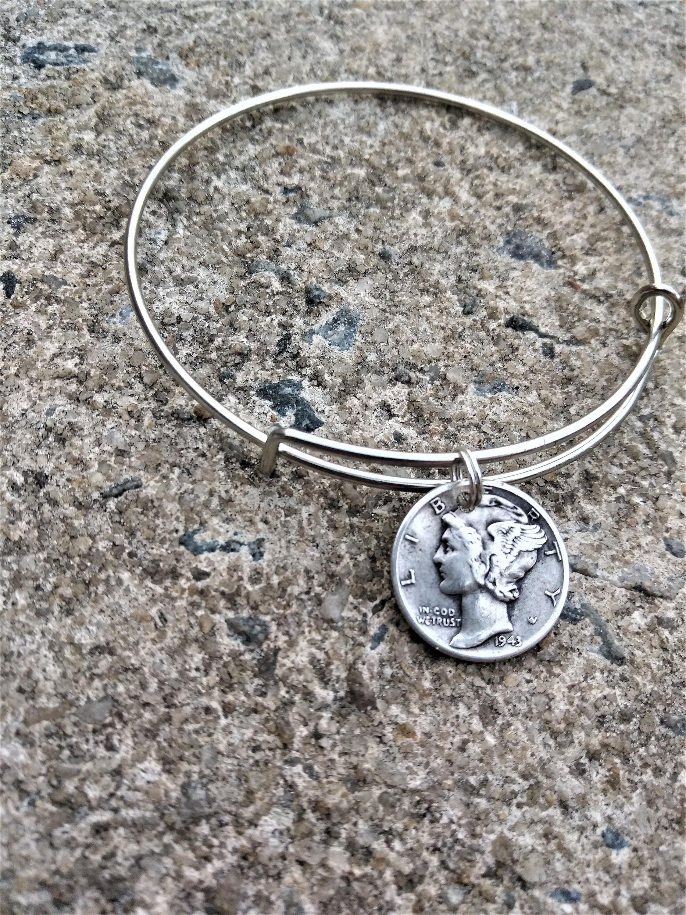 Coin bracelet Mercury dime jewelry authentic silver dime