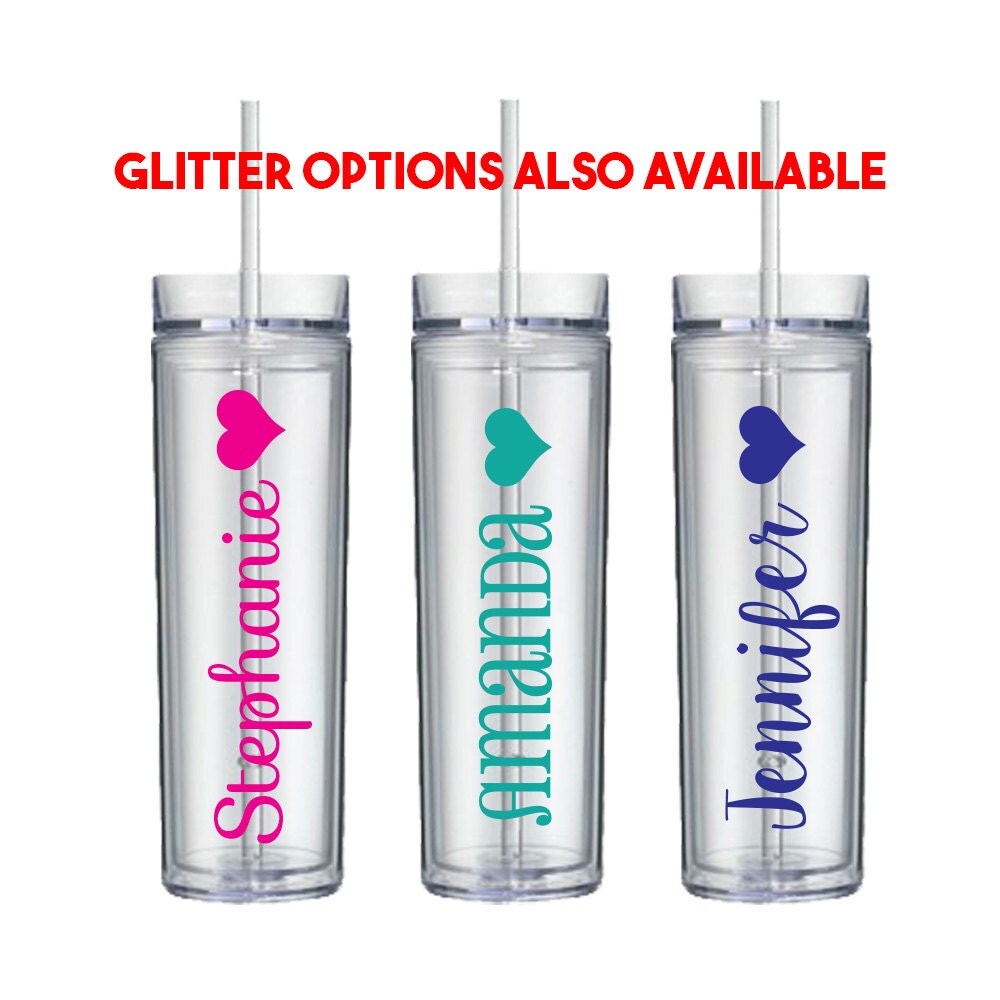 Personalized Tumblers Custom name tumblers Names and Heart