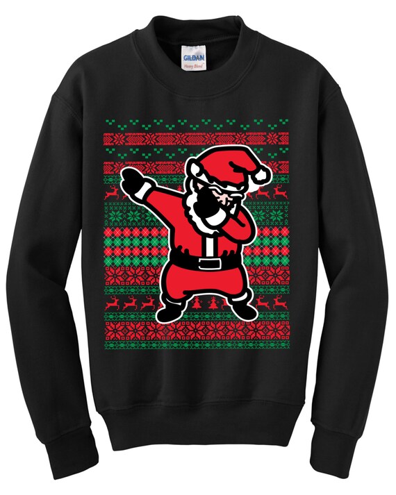 Adult Dabbin Santa XMAS Ugly Christmas Sweater Crewneck