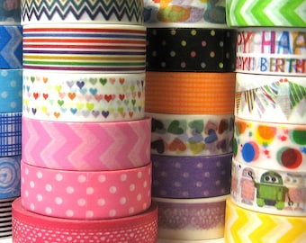Washi tape 24 NEW designs for party decorations baby shower gift DIY paper craft scrapbooking adhesive tape wedding favours and gifts