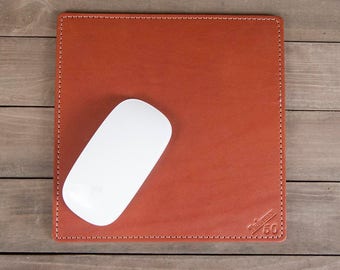 Chestnut Full Grain Leather Mouse Pad