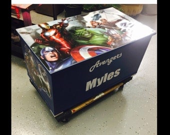 Toy boxes - toy box for boys - super hero birthday - kids toy storage - kids toy box - super hero decor - stuffed animal storage - batman