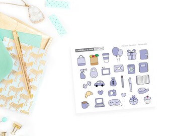 Drawn Monochrome Samplers / Pastel / Periwinkle
