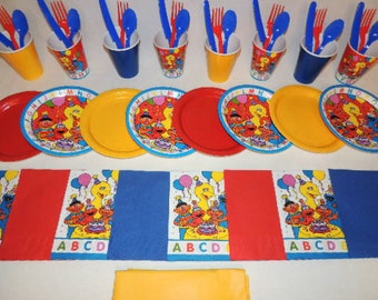 49 Piece Sesame Street Abc Place settings Table Decorations Party Supplies